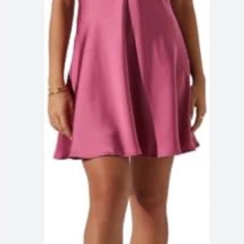 Astr Mauve-Pink Strapy silk Dress